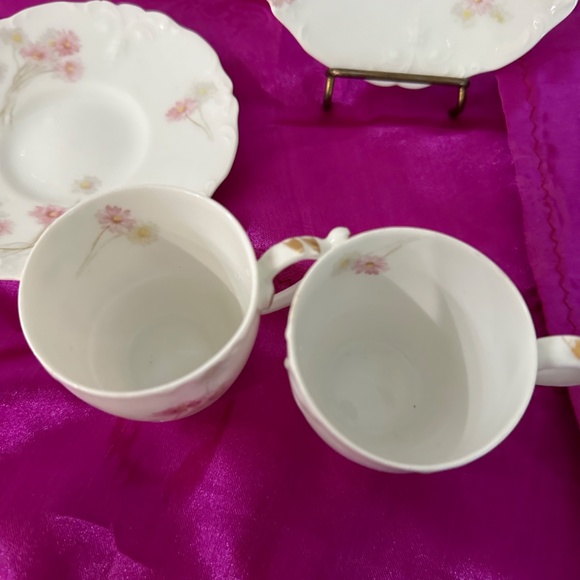 J.P. Limoges, antique, rare find, set of 2, demitasse cups with saucers. - Picture 5 of 11